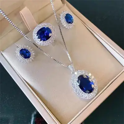 Sapphire Set of 3 with Tanzanite Accents for Women