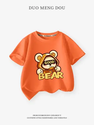 Boys Cotton T-Shirt Orange Summer Wear