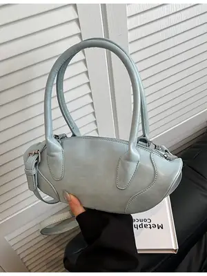 Grey Textured Crossbody Bag for Women 2026