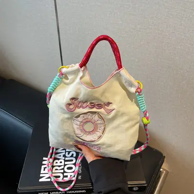 Cross-Border Embroidered Donut Bag for Women