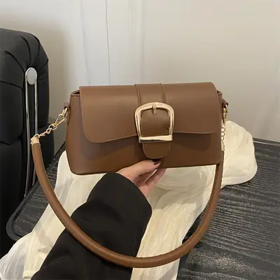 Brown Leather Underarm Bag for Women 2025