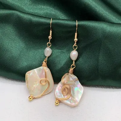 Hand-Wound Pearl Earrings for Women