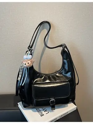 Black Crossbody Tote Bag for Women Large Capacity 2025
