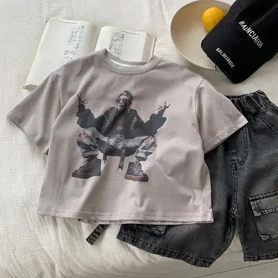 Kids Printed T-Shirt Boys 2025 Summer Casual Wear