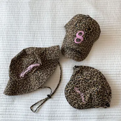 Leopard Print Sunshade Cap for Girls 2025
