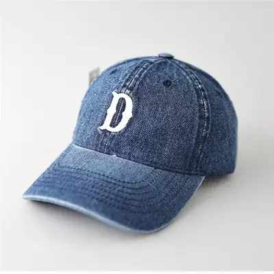Denim Baseball Cap with Letter Embroidery for Men Women