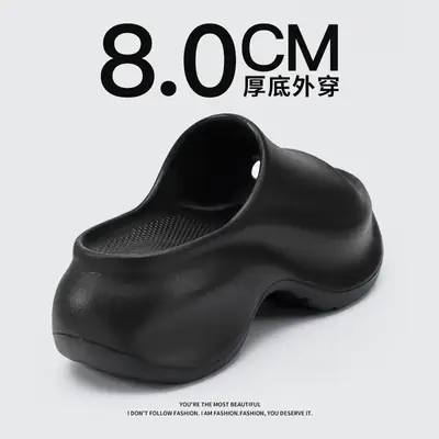 Women's 8.0CM Thick Outerslide Sandals Black