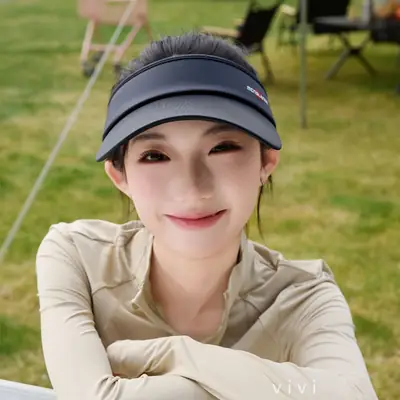 Women White UV Visor Hat with Extended Brim