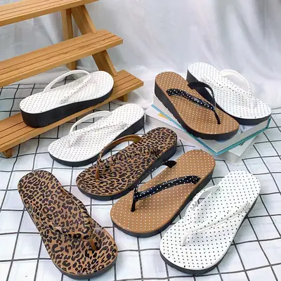 Women Leopard Print Flip Flops Summer Outfit