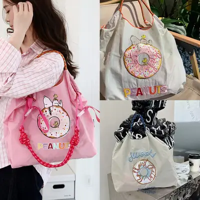 Snoopy Donut Cartoon Crossbody Bag Pink Large Capacity