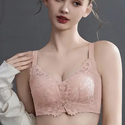 Classic Lace Pull-Up Bra with Wide Shoulder Strap