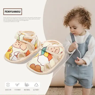 Summer Baby Sandals Baby Shoes Soft Sole Front Shoes Small Month Cloth Shoes 0-1 Year Old Baby Toddler Shoes Men 6