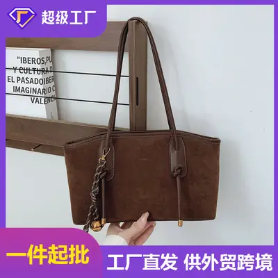 Women's Large Capacity Retro Tote Bag Brown Leather