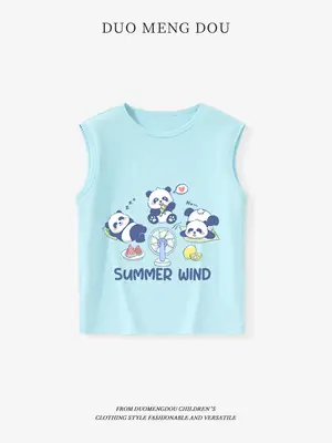 Kids Sleeveless Black T-Shirt with Heart Design