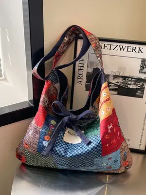 Vintage Ethnic Collage Crossbody Bag 2025