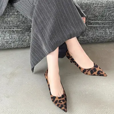 Leopard Print Pointed Toe Stiletto Heels