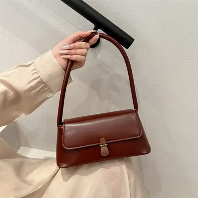 Women's Korean Style Shoulder Bag Brown 2025
