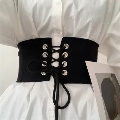Black Wide Zipper Belt for Women Factory Direct Sale