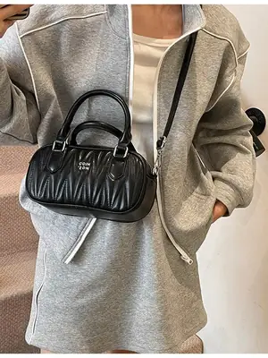 Black Quilted Crossbody Bag for Women 2025
