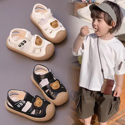 Toe Anti-kick Baby Sandals 2025 Summer New Soft Sole Non-slip Baby Toddler Shoes Korean Style Boys Beach Shoes