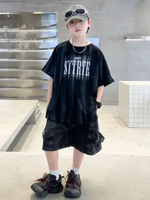 Summer Boys Denim Shorts & T-Shirt Set