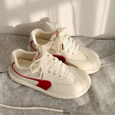 Women Retro White Sneakers Thick Soled 2025