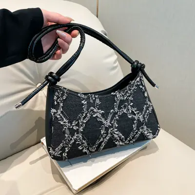 Rhomboid Denim Crossbody Bag Women 2025