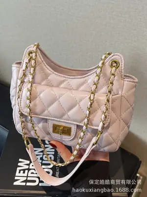 Pink Diamond Chain Shoulder Bag for Women 2025