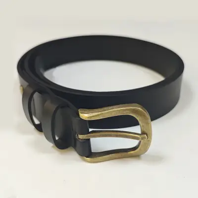 Black Pin Buckle Belt for Women, High-End Simple Versatile Belt