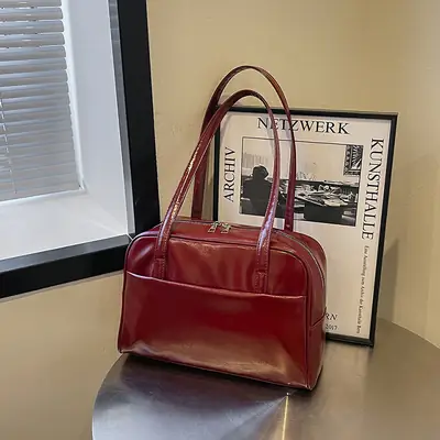 Retro Red Shoulder Bag Women 2025 Spring New