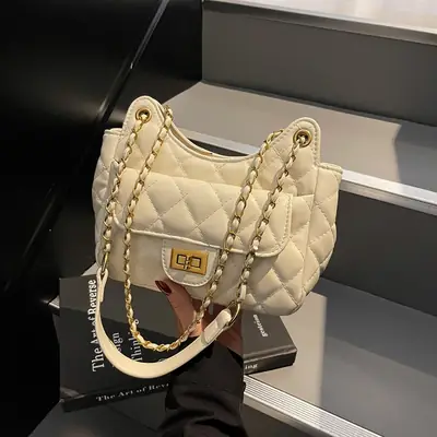 Women Quilted Chain Bag Cream 2026
