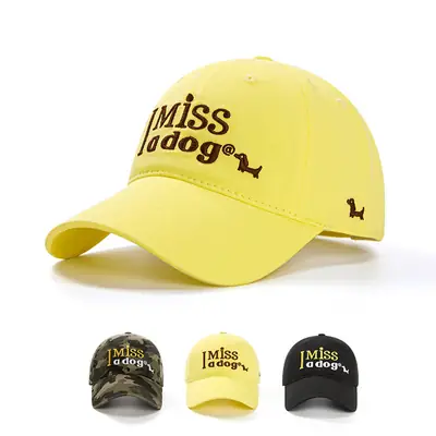 Miss IDOGG Baseball Cap Yellow Black Men Women