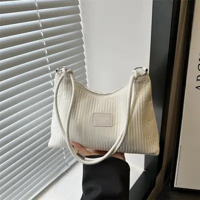 Women's Pleated Satchel Bag Cream 2025