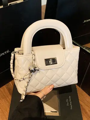 White Quilted Shoulder Bag for Women 2025