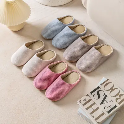Japanese-Style Home Indoor Men's and Women's Silent Cloth-Soled Slippers Spring & Fall Wooden Floor Household Soft-Soled Large Size Non-Slip Cotton Slippers