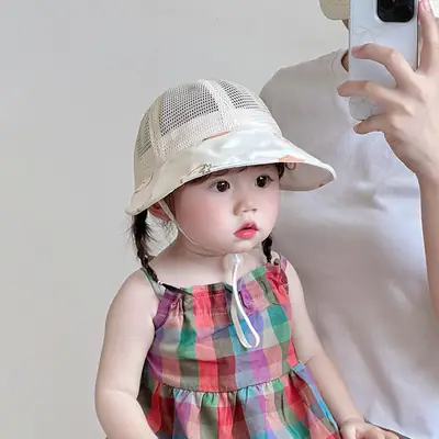 Baby Pink Mesh Sun Hat for Boys Girls Summer