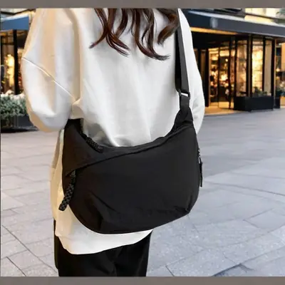 Black Japanese Style Crossbody Bag for Girls