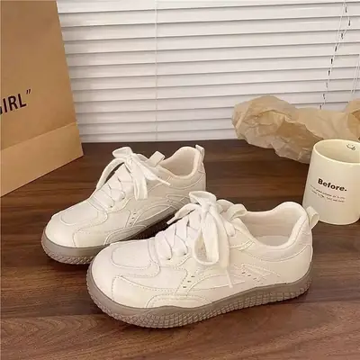 Women's White Training Platform Shoes 2025 Spring Summer