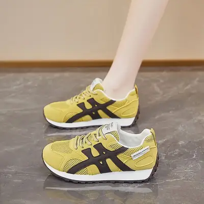 Women's Yellow Mesh Casual Sneakers 2025