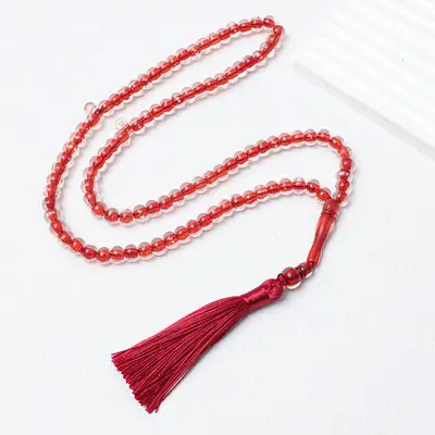 Green Crystal Prayer Bracelet with Tassel