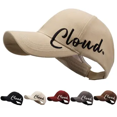 Women's Brown Cloud Embroidered Cap