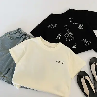 Children Printed T-Shirt Cotton Summer Wear