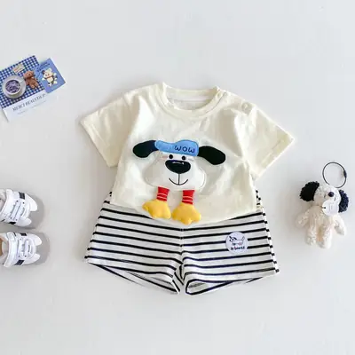 3D Cartoon T-Shirt for Boys Summer Wear Cream
