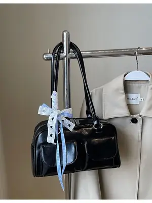 Women Cross-Border Underarm Bag Large Capacity Retro Black