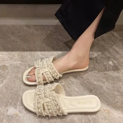 Women's Summer Flat Slippers Chanel Style Ins Tide