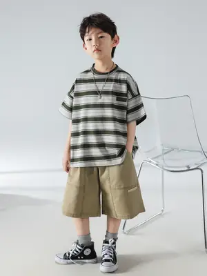 Boys Striped Shorts T-Shirt Set Summer 2025