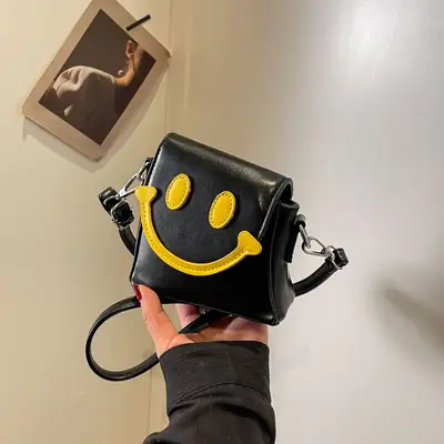 Smiling Face Mini Crossbody Bag for Girls