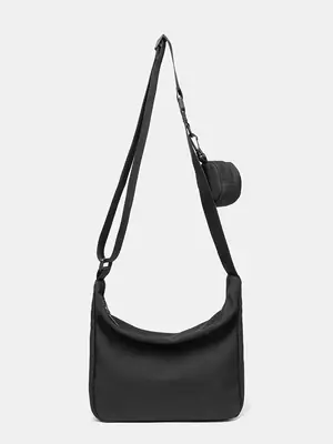 Black Crossbody Bag for Men Unisex Shoulder Bag