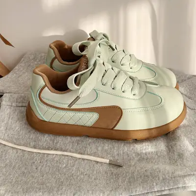 Women's 2025 Cream Red Platform Casual Shoes