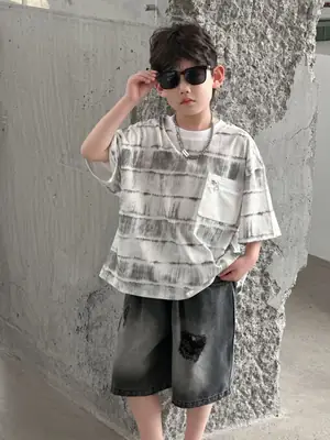 Boys Pure Cotton Tie-Dye Short Sleeve T-Shirt Medium